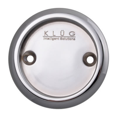 Round Screw Fixed Flush Handle - 63mm Diameter - Polished Chrome - view 2