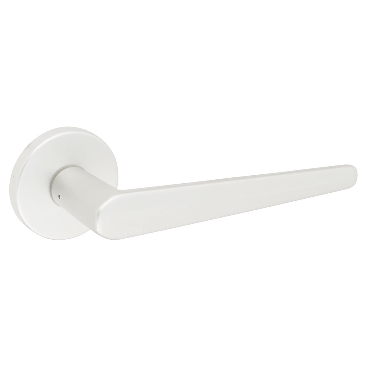 Satin Aluminium Door Handles on Round Rose - Easy Click Neptune Range - view 2