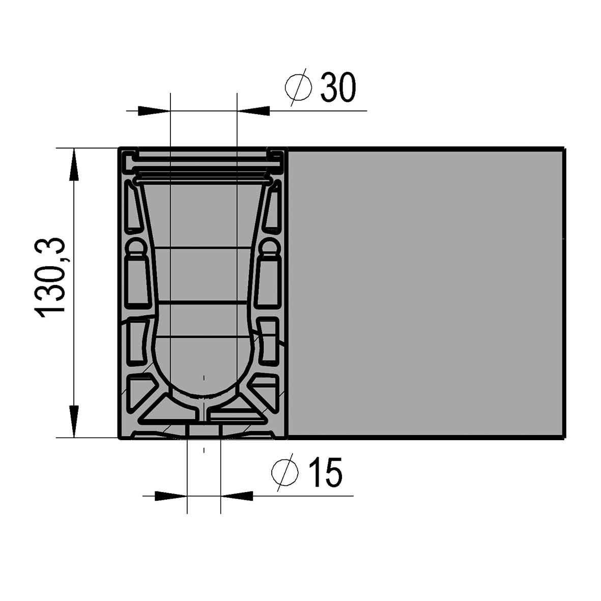 VetroMount Corner for Top Mount Profile - 200 x 200mm - Anodised Aluminium - view 4