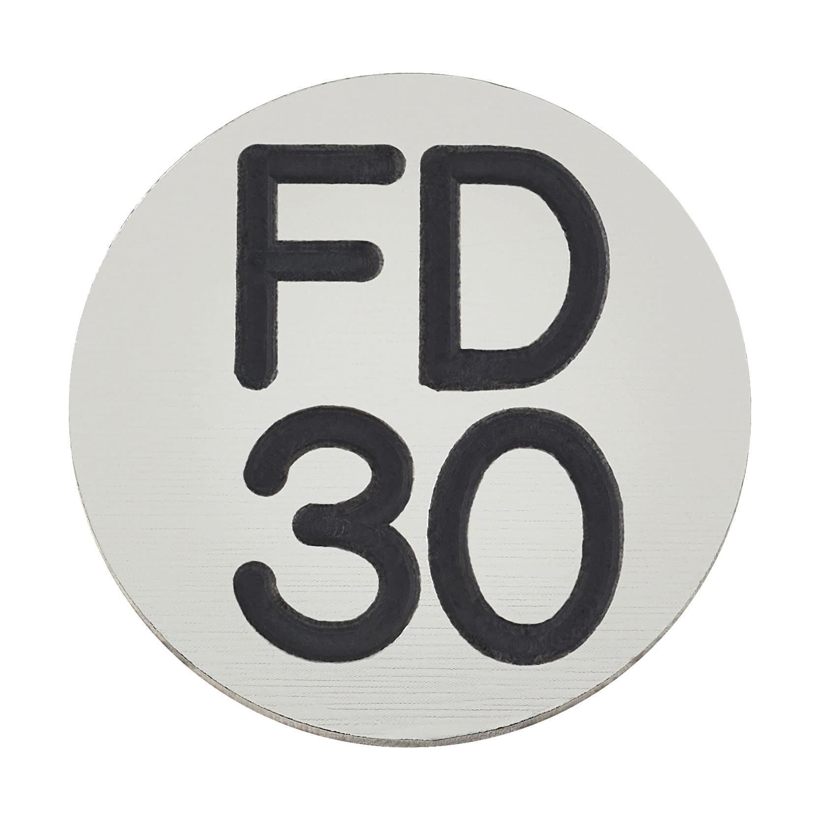 Fire Door Sign - Self Adhesive - 25mm Diameter - Rigid Plastic - Silver - view 2