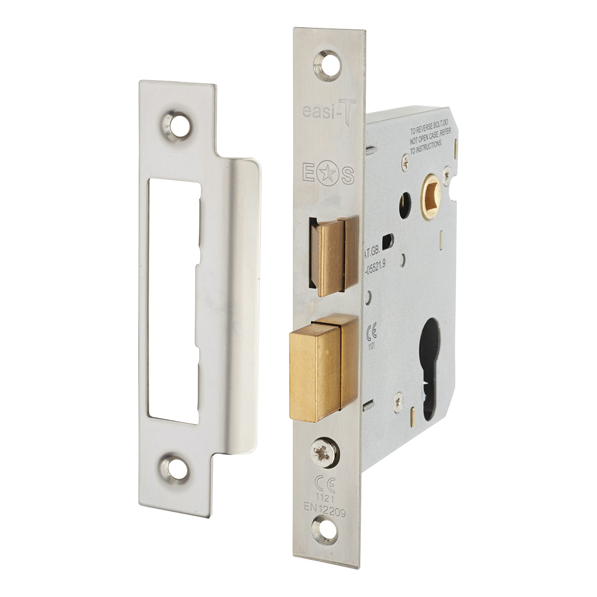 Polished Nickel Euro Lock Door Handles on Rose Pack - Ella Range - view 4
