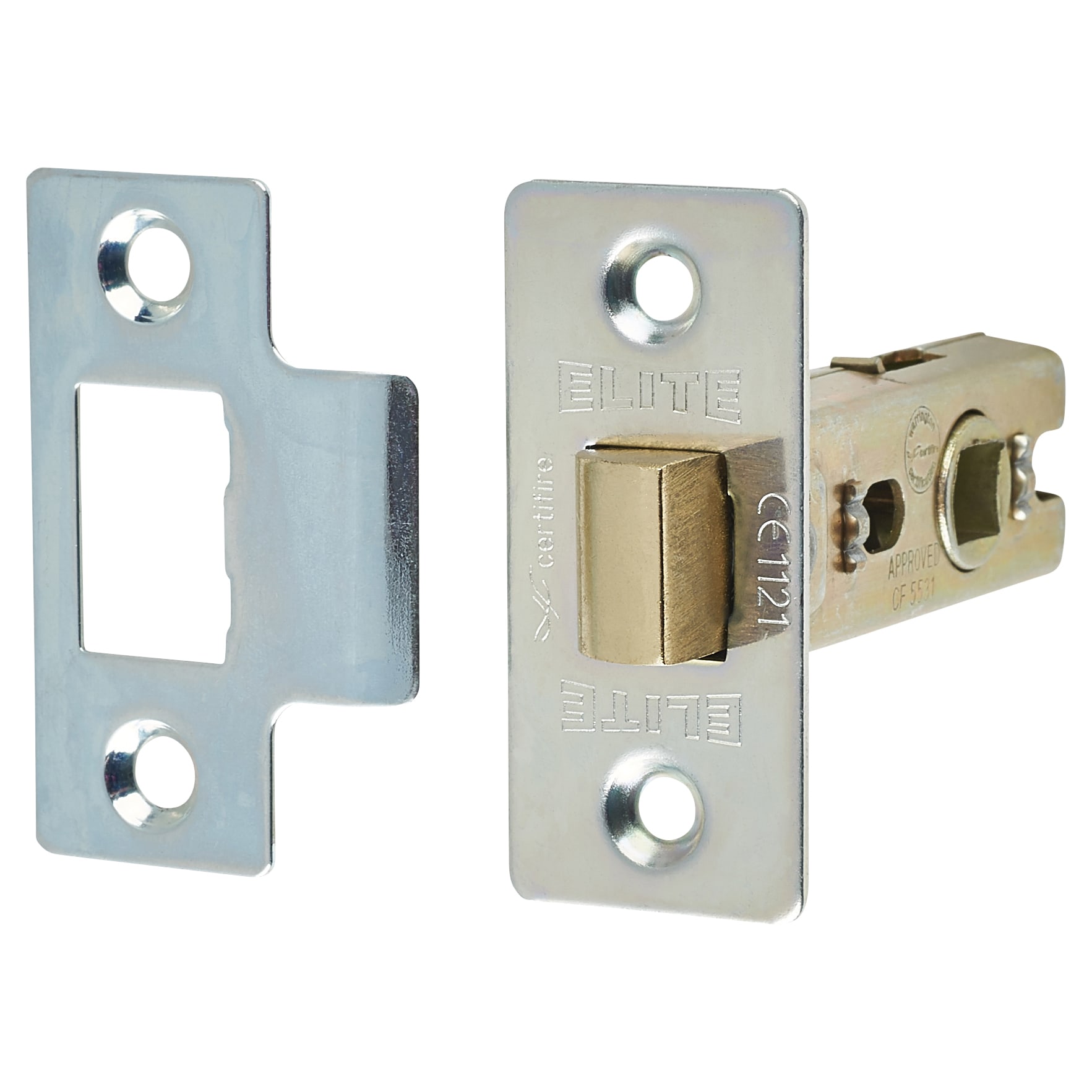 Tubular Latch Pack - 44mm Backset - 2 x Ball Bearing Hinges - Polished Chrome - view 3