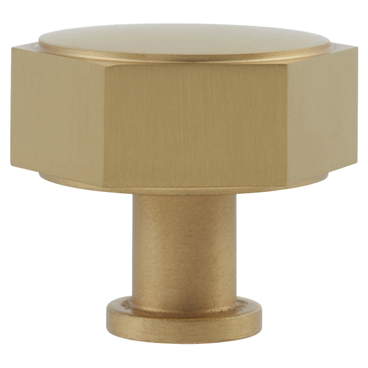 Vesper Hex Cabinet Knob - 40mm Diameter - Satin Brass - view 2