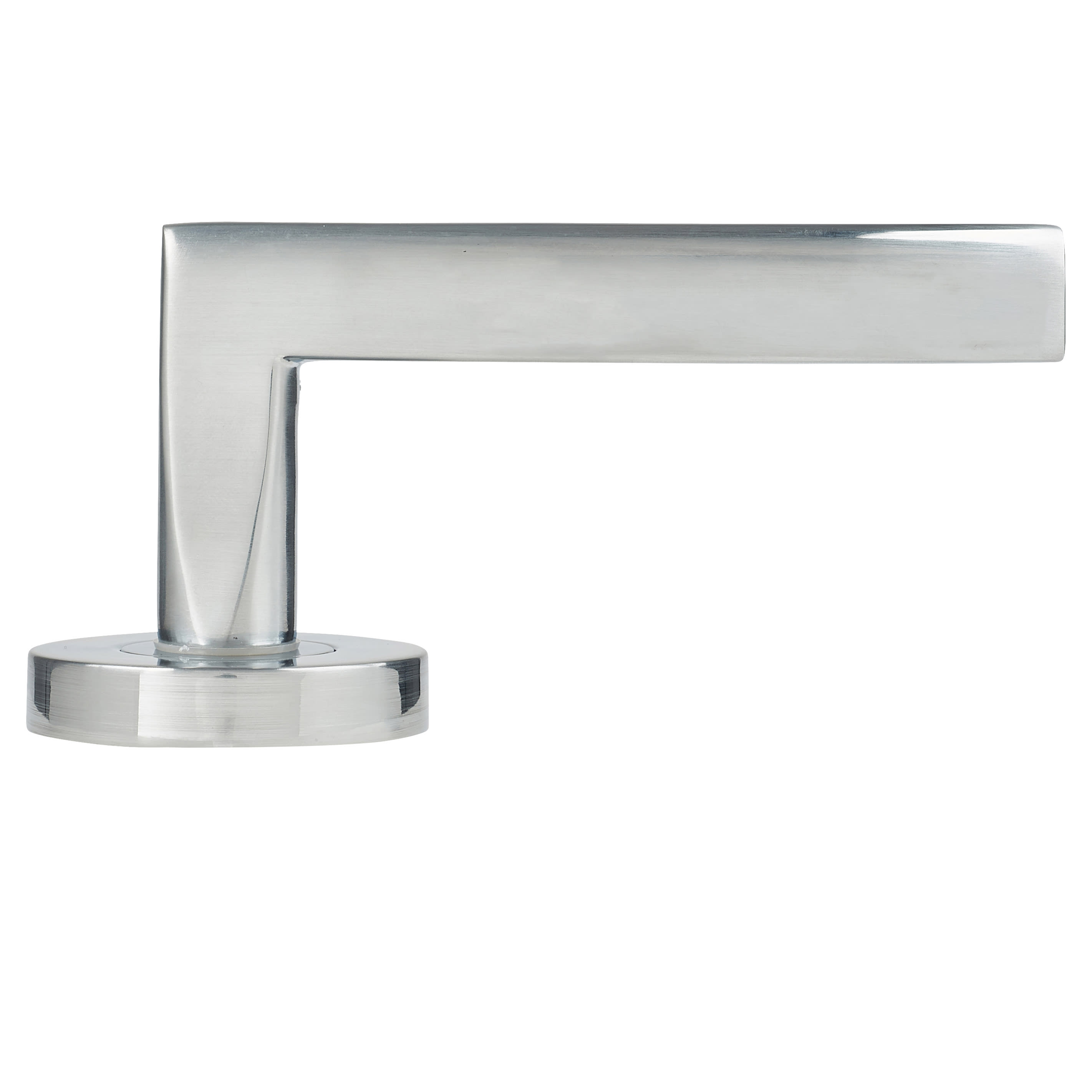 Satin Chrome Door Handles on Round Rose - Sabre Range - view 3