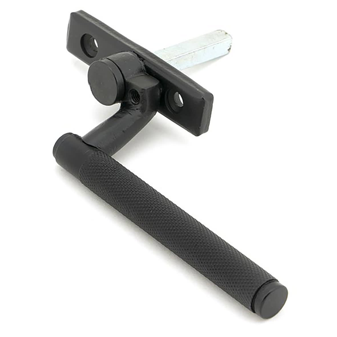 Brompton Knurled Locking Espagnolette Casement Window Handle - Left - Matt Black - view 2