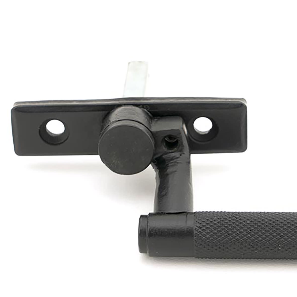 Brompton Knurled Locking Espagnolette Casement Window Handle - Left - Matt Black - view 4