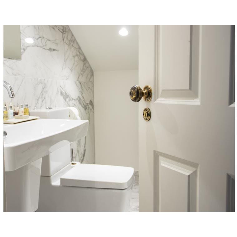 Reeded Bathroom Turn & Release - 50mm Diameter - Aged Brass - view 2