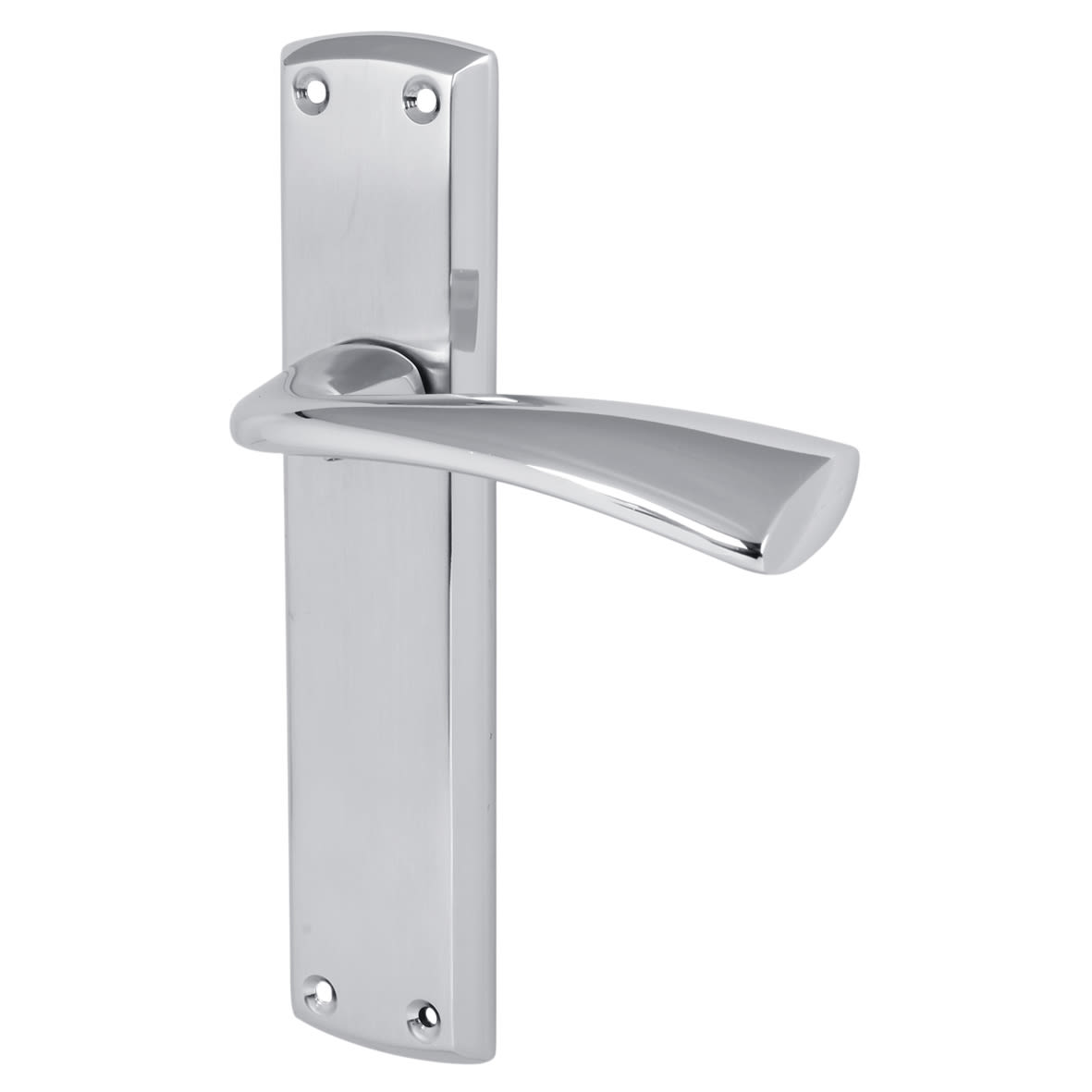 Satin/Polished Chrome Latch Door Handles Pack - Taranto Range - view 2