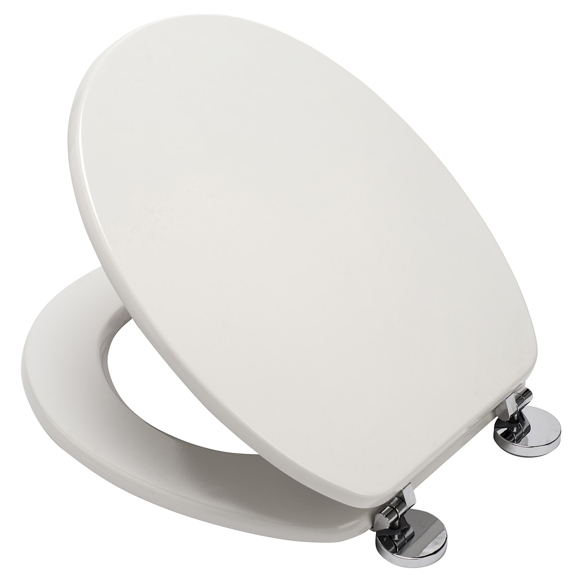 Kielder Flexi-Fix Standard Close Wooden Toilet Seat - White - view 3