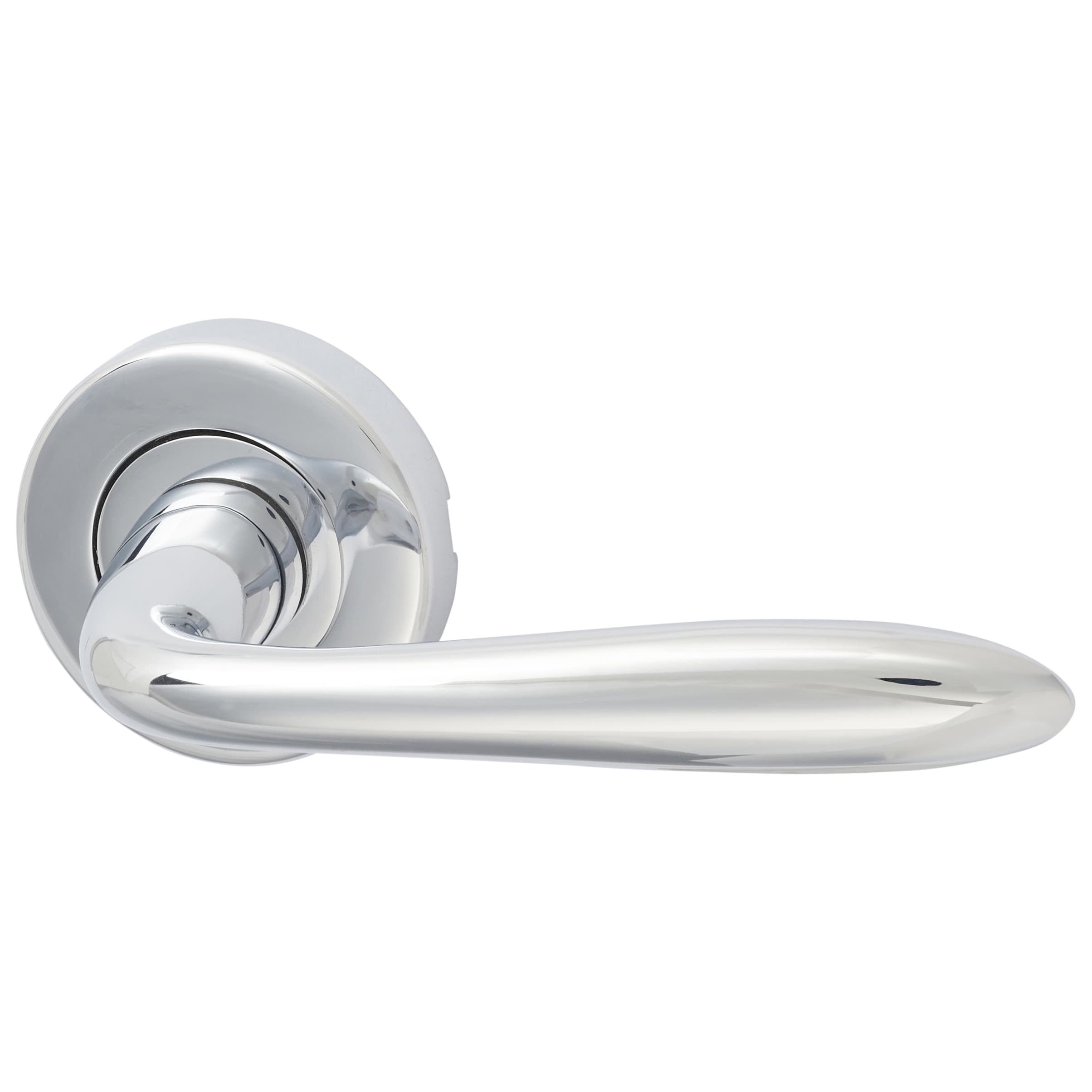 Marcus Polished Chrome Latch Door Handles on Rose Pack - Sutton Range - view 3