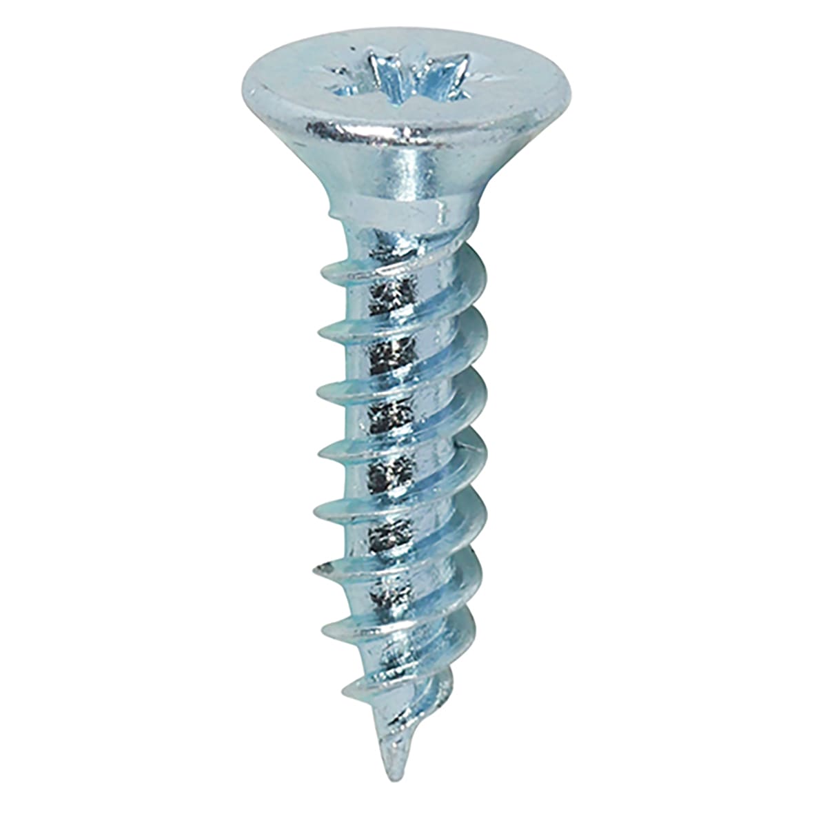 Twin Threaded Pozi Countersunk Wood Screws - 4 x 1/2" - Zinc Plated - Pack of 200 - view 3