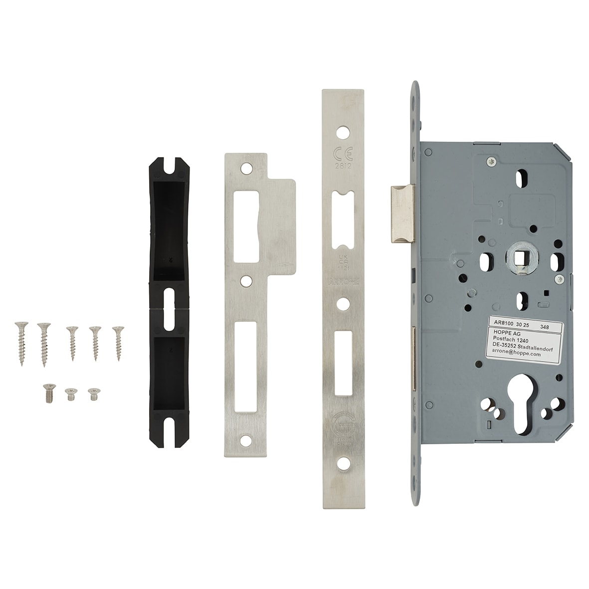 Euro Profile DIN Sashlock - 88mm Case - 60mm Backset - Square - Satin Stainless Steel - view 2
