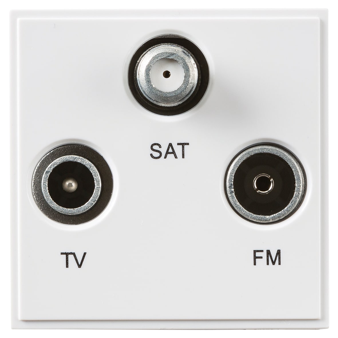 1 Gang TV + F type Satellite + FM/DAB Triplexer Euro Module - White - view 2