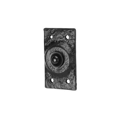 Antique Black Iron Rectangular Bell Push - 75 x 43mm - view 2