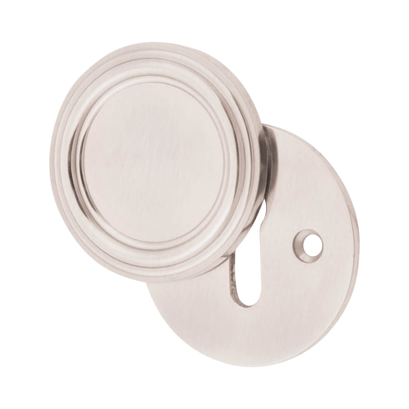 Covered Escutcheon - 42mm Diameter - Keyhole - Satin Nickel - view 3