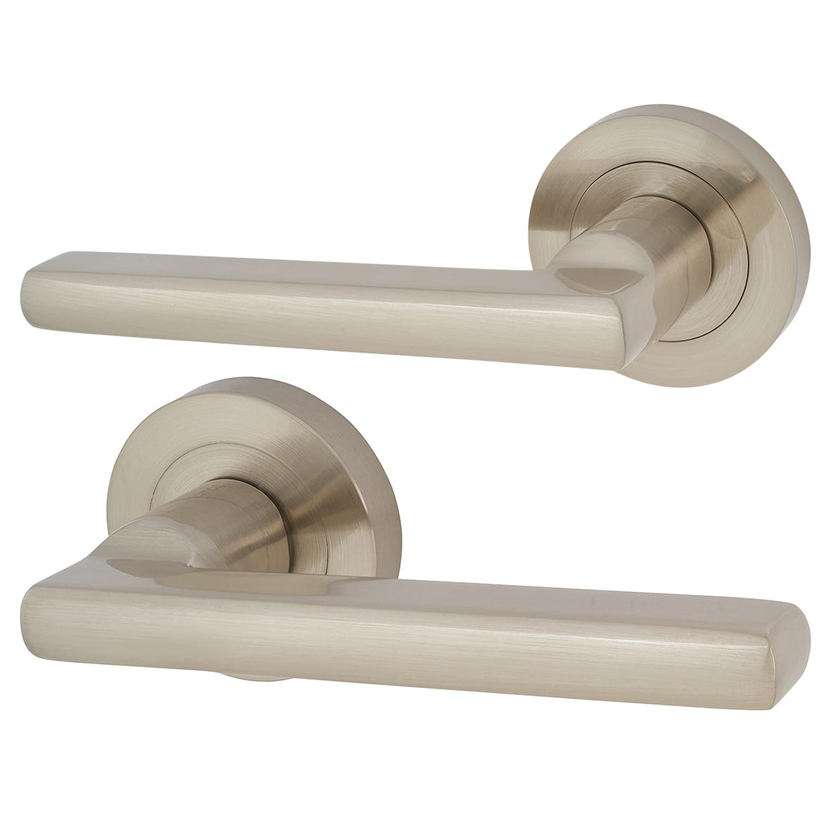 Satin Nickel 3 Lever Sashlock Door Handles on Rose Pack - Sophia Range - view 2