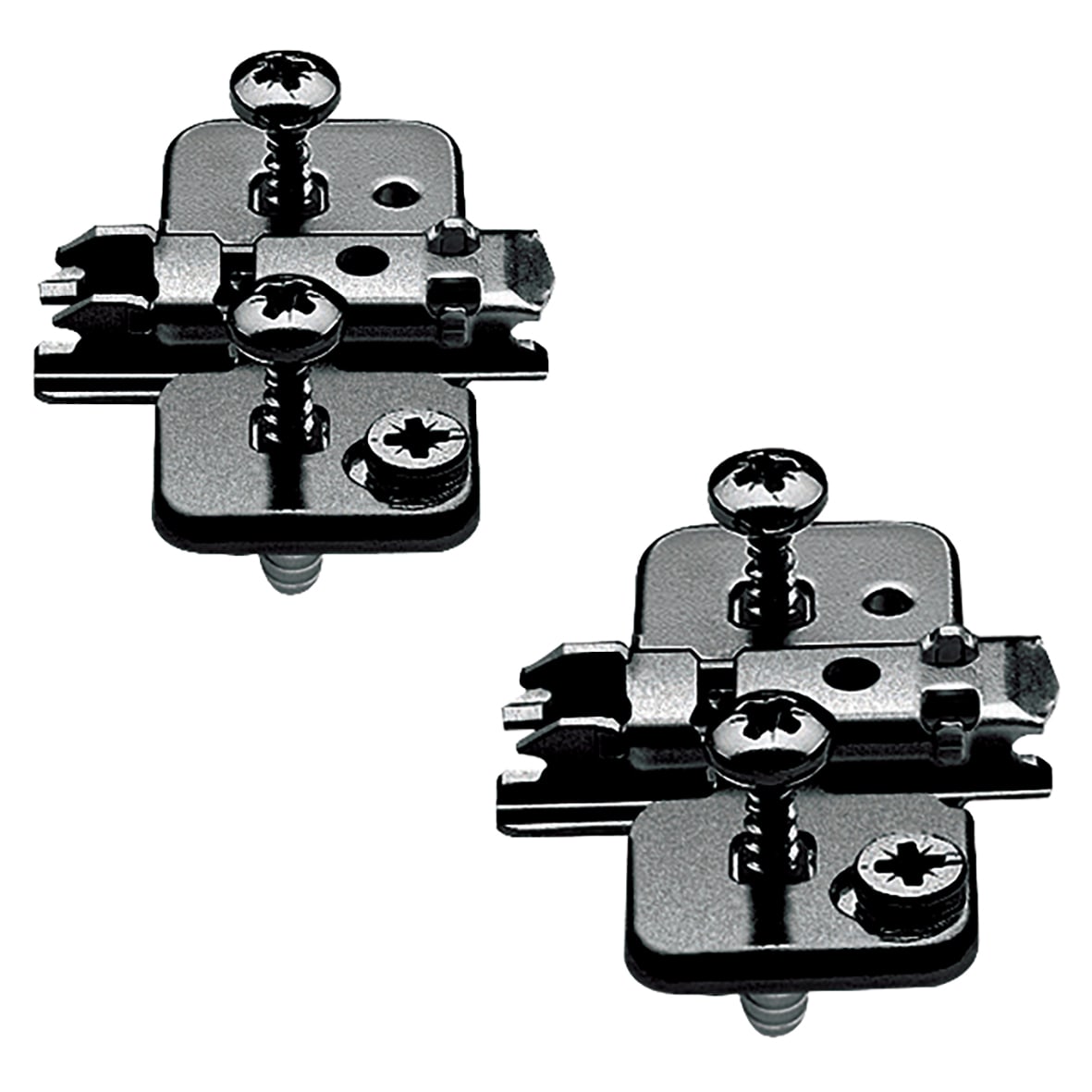 CLIP Cruciform Cabinet Mounting Plate - Expando - 3mm Spacing - Steel - Black Onyx - Pair - view 2