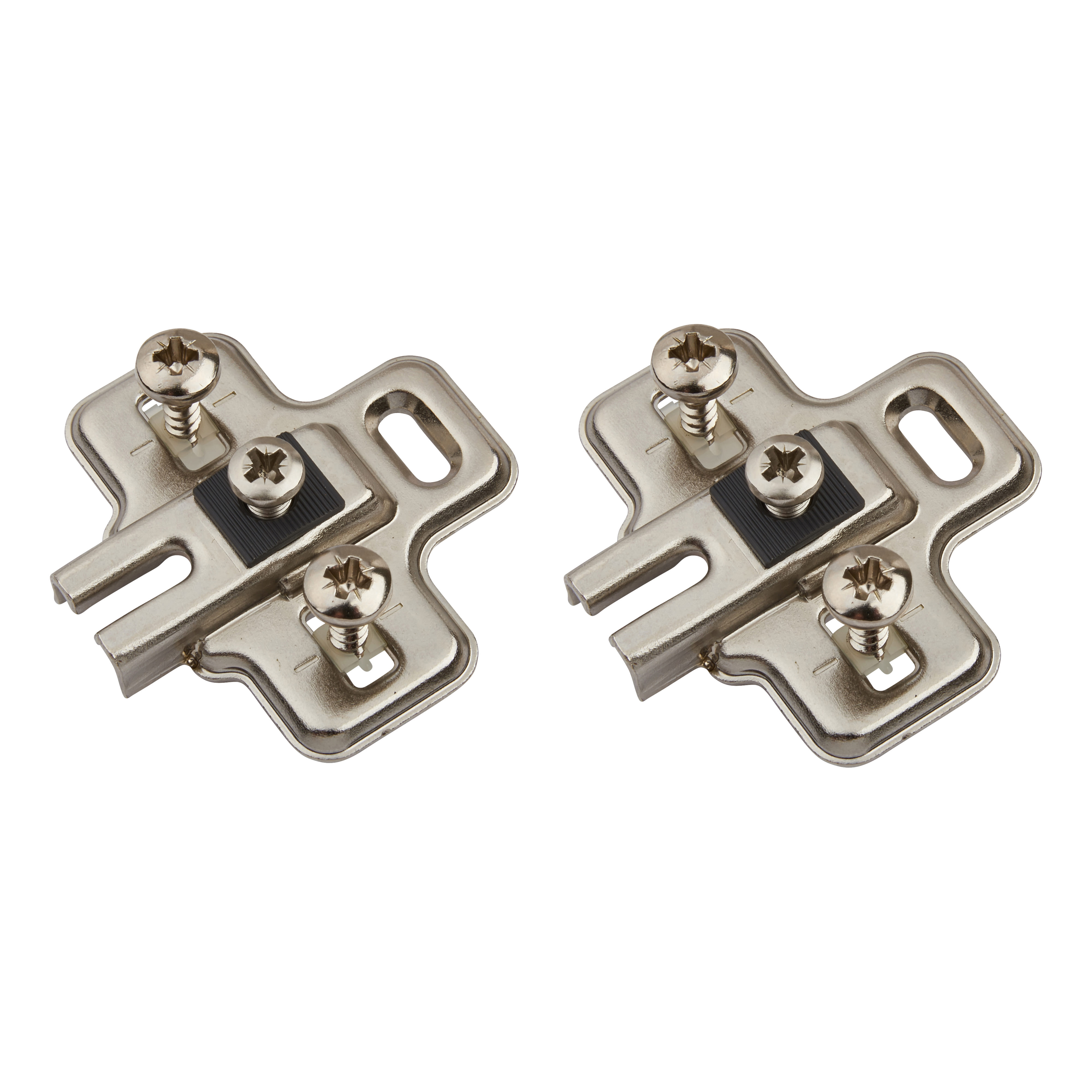 MODUL Cruciform Cabinet Mounting Plate - Expando - 0mm Spacing - Nickel Plated - Pair - view 2