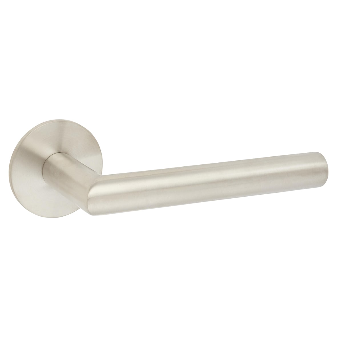 Satin Stainless Steel Door Handles on Round Slim Rose - Schema Minim Range - view 3