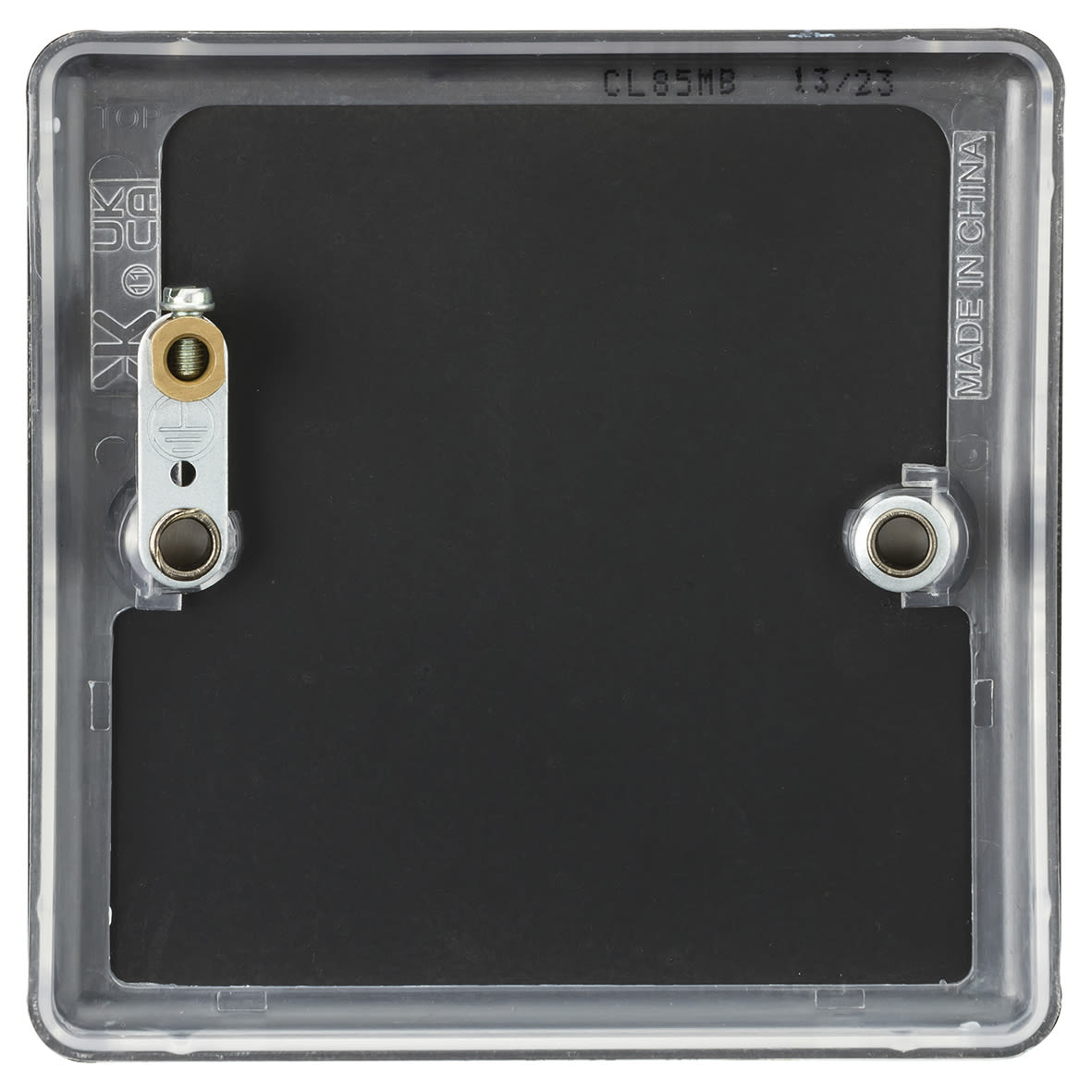 1 Gang Round Edge Blank Plate - Matt Black - view 2