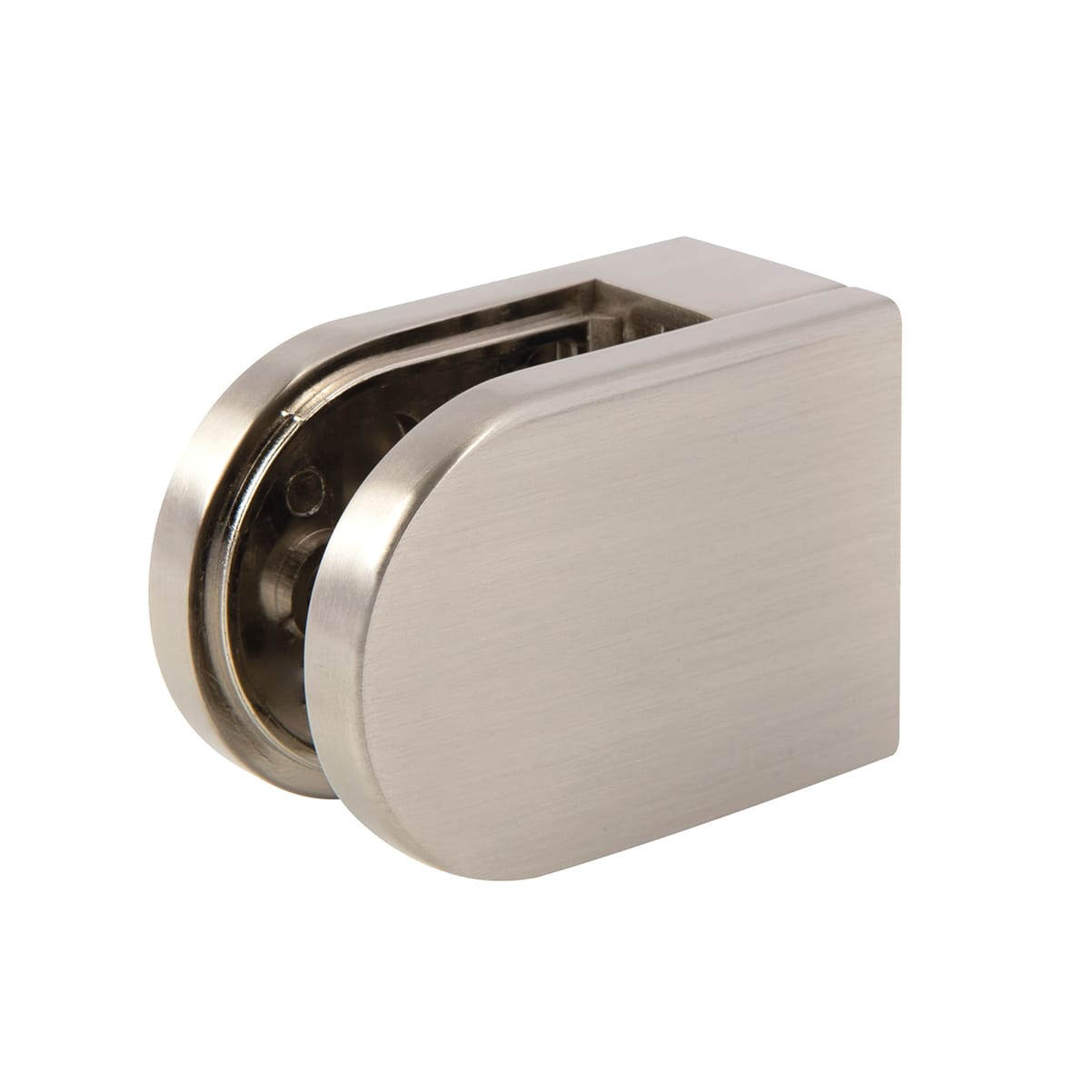 D Shaped Balustrade Clamps & Inserts - 10mm Glass - 63mm x 45mm - Stainless Effect - Pack of 4 - view 2