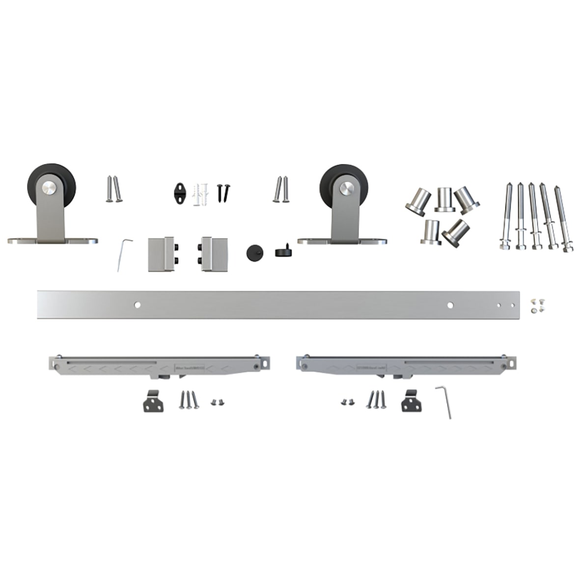Barn Strap Sliding Door Gear - Face Mounted - 2000mm - 80kg Max Door Weight - Satin Stainless - view 2