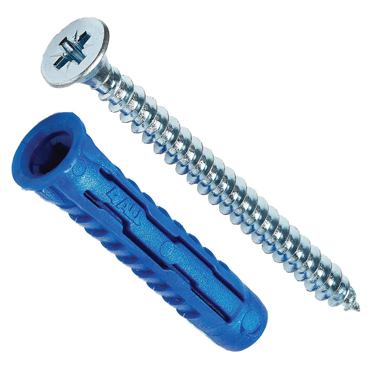 RAWL4ALL Nylon Plug - 5 x 25mm and Screw - Blue - Pack of 50 - view 3