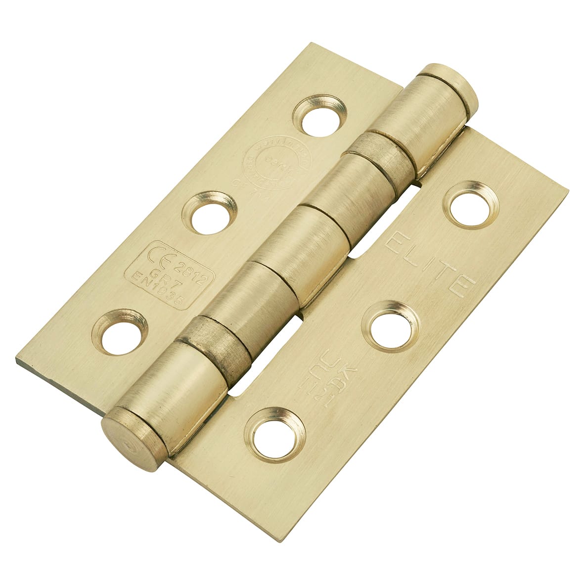 Satin Brass Knurled Bathroom Deadbolt Lock Door Handles on Rose Pack - Esme Range - view 4