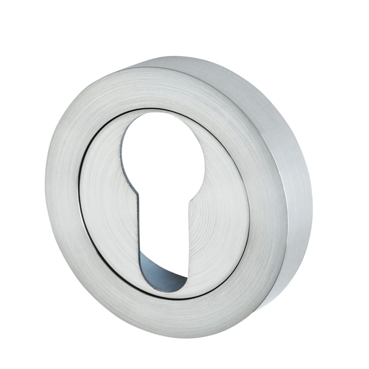 Satin Chrome Euro Lock Door Handles on Rose Pack - Sophia Range - view 5