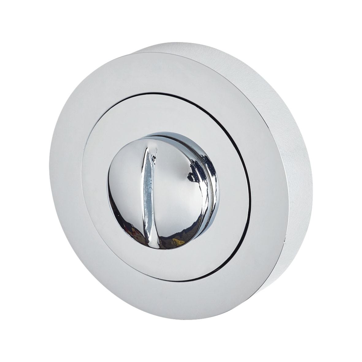 Polished Chrome Bathroom Lock Door Handle on Rose Pack - Knightsbridge Range - view 5