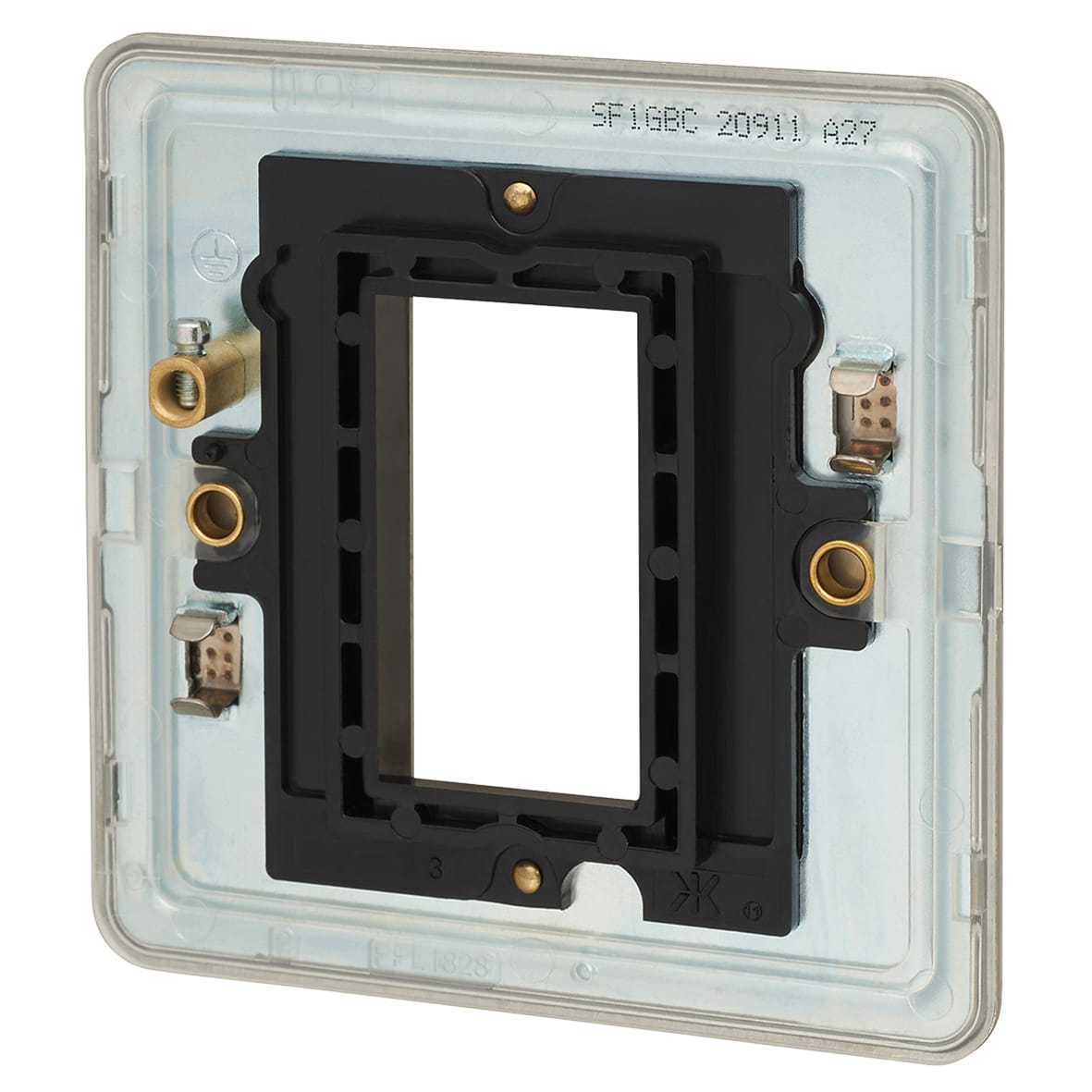 1 Gang 1 Module Euro Screwless Faceplate - Brushed Chrome - view 2
