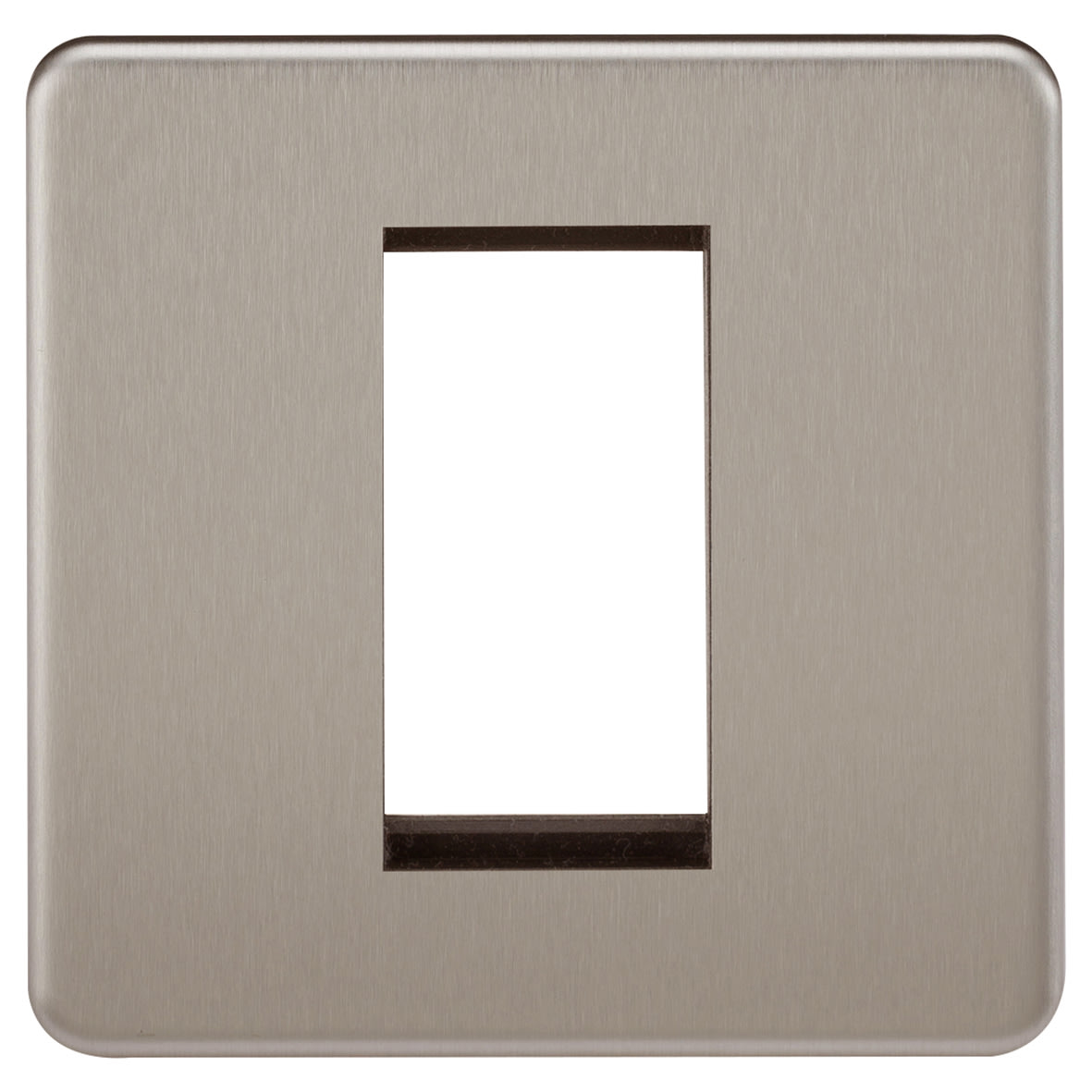 1 Gang 1 Module Euro Screwless Faceplate - Brushed Chrome - view 3
