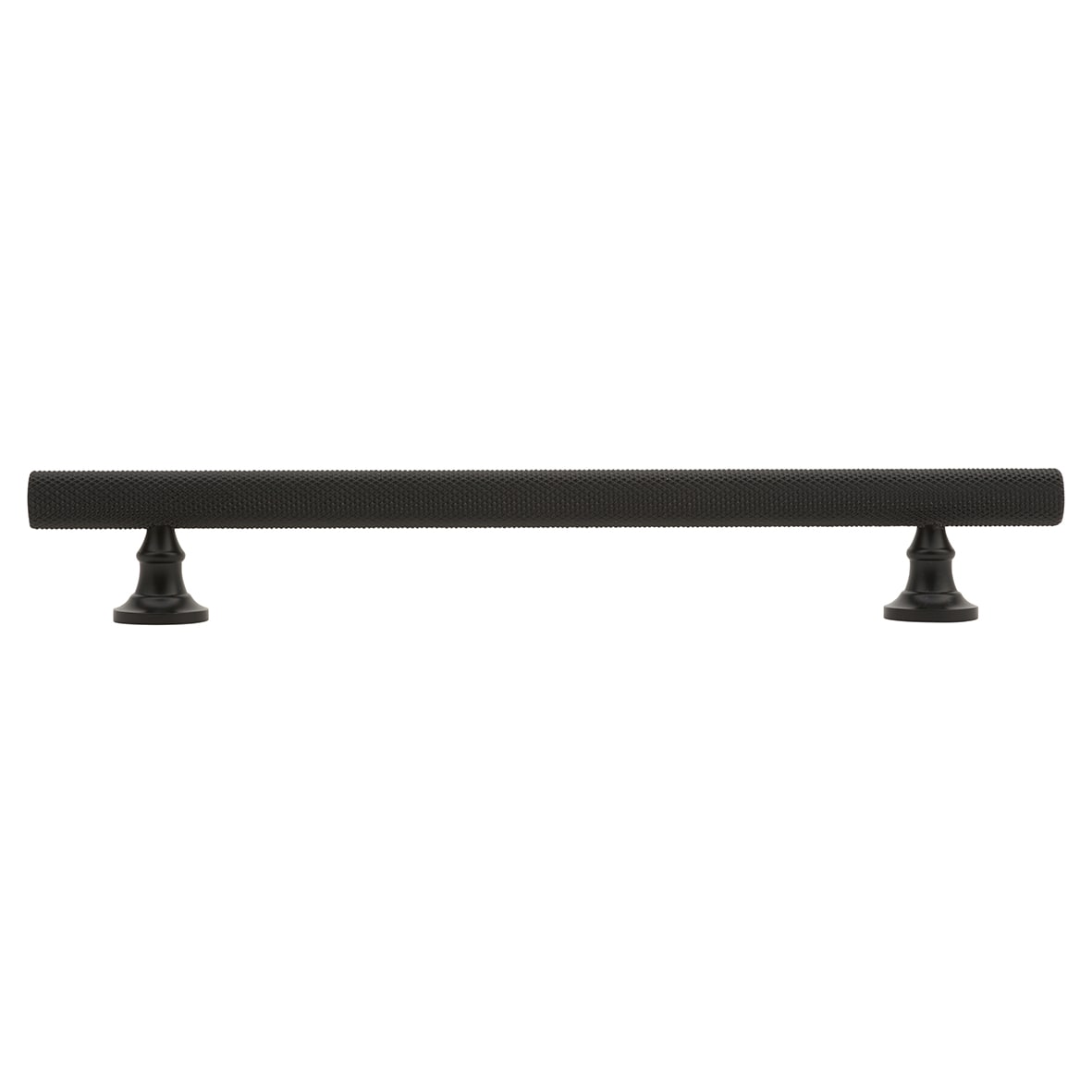 York 12mm Knurled T-Bar Cabinet Pull Handle - 160mm Centres - Matt Black - view 2