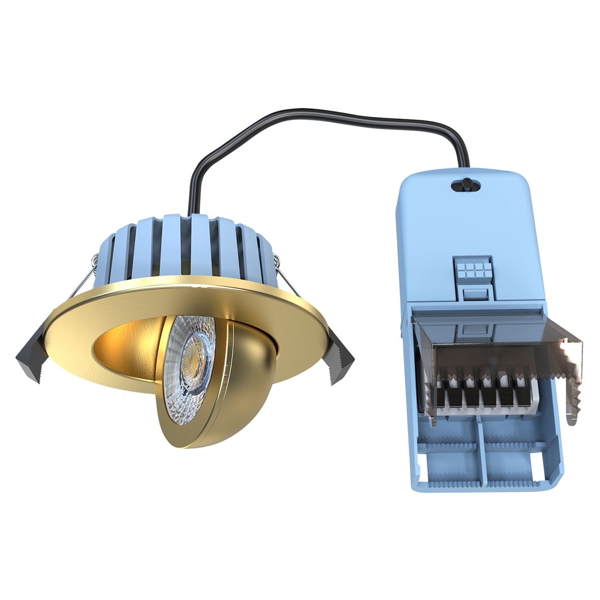 Forum Spa Eden 7W IP65 Fire Rated LED Dimmable Adjustable Downlight - 3/4/6000K CCT - Satin Brass - view 3