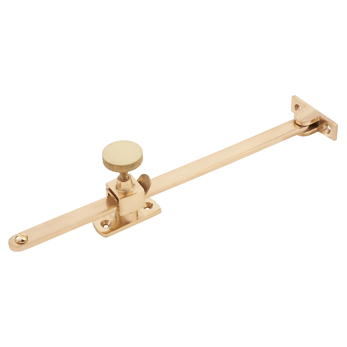 Budget Adjustable Screw Down Casement Window Stay - 10"/250mm Length - Pol Brass - view 2