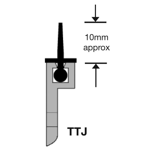 TTJ Stop Seal - 2100mm Length - Satin Anodised Aluminium - view 2