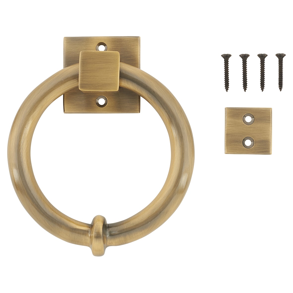 Ring Door Knocker - Antique Brass - 140 x 120mm - view 3