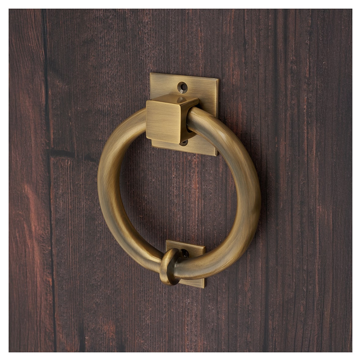Ring Door Knocker - Antique Brass - 140 x 120mm - view 4