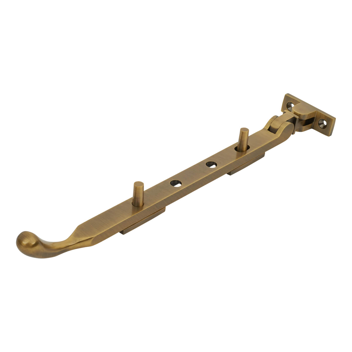 Marcus Bulb End Casement Window Stay - 10"/250mm Length - Antique Brass - view 2