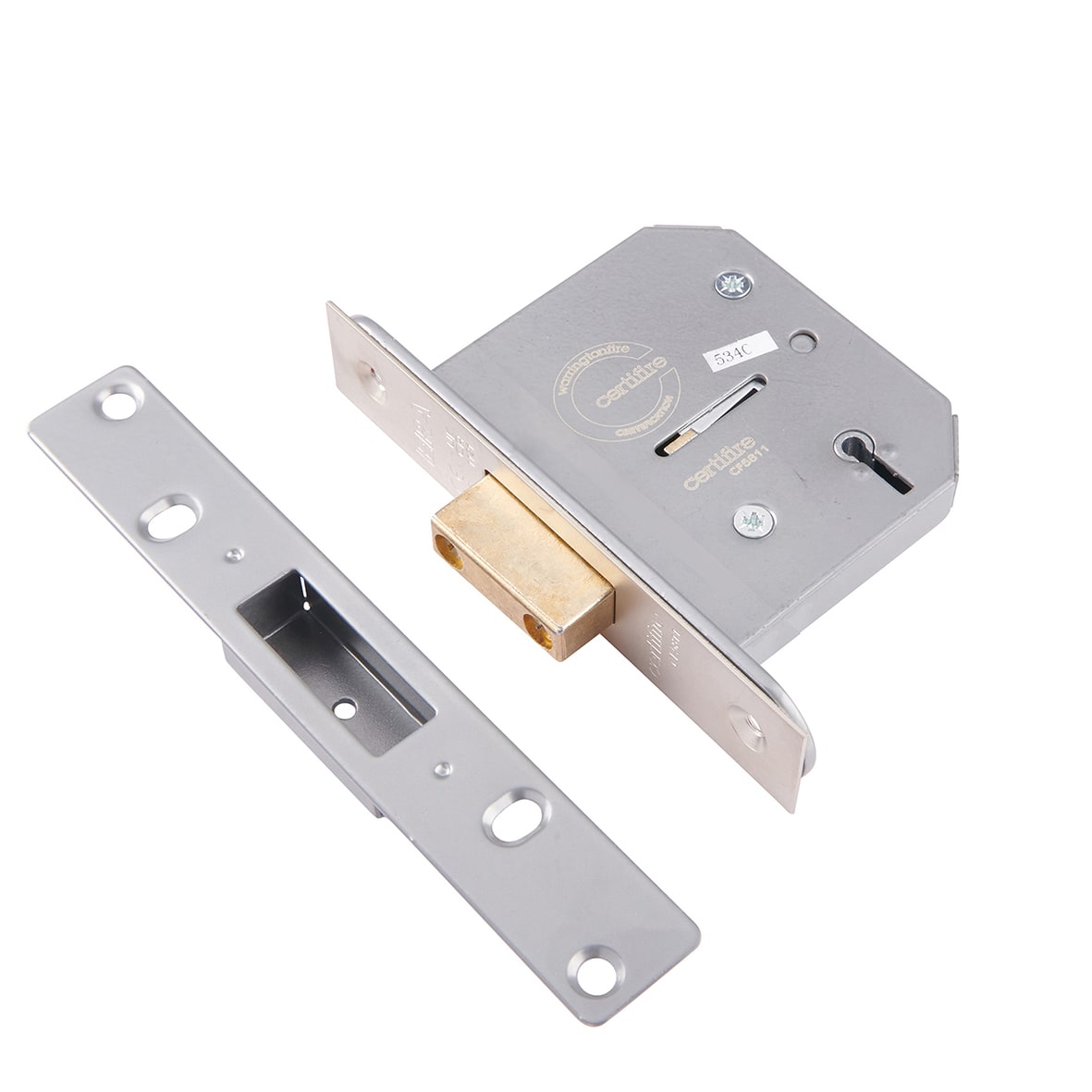 Viscount 5 Lever Deadlock - 76mm Case - 56mm Backset - Satin Chrome - view 2