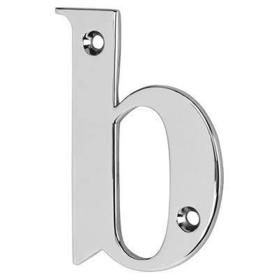 77mm Screw Fix Door Letter - b - Bright Chrome - view 2