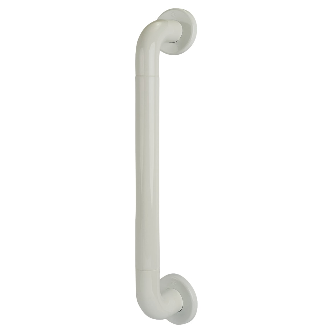 Diamond White Nylon D-Bar Door Pull Handle on Rose - Screw Fix - 425mm c/c - view 2