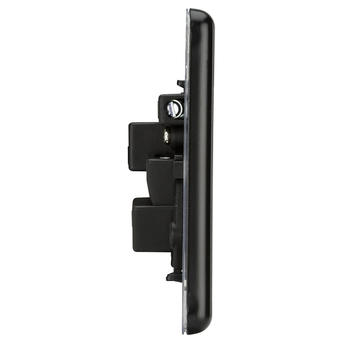 5A Round Edge Unswitched Round Pin Socket - Matt Black - view 3
