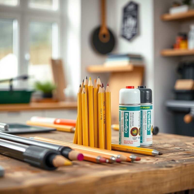 Pens, Pencils & Survey Marker Sprays
