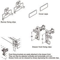 Drawer Moulded Plastic Fixing Component Set