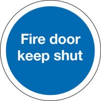 Blue Sign D76mm-Fire door keep shut