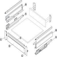 MXS Internal Drawer Fnt Brkts 84mm Plastic Grey