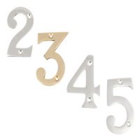 Numeral 0  76mm Zinc Alloy Polished Brass