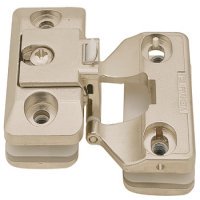 190D Glass Door Hinge ExAxle Inset Zinc Alloy/NP