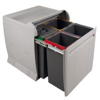 City 600 PO Bin Hinged 4x12L Lt/Dk Grey